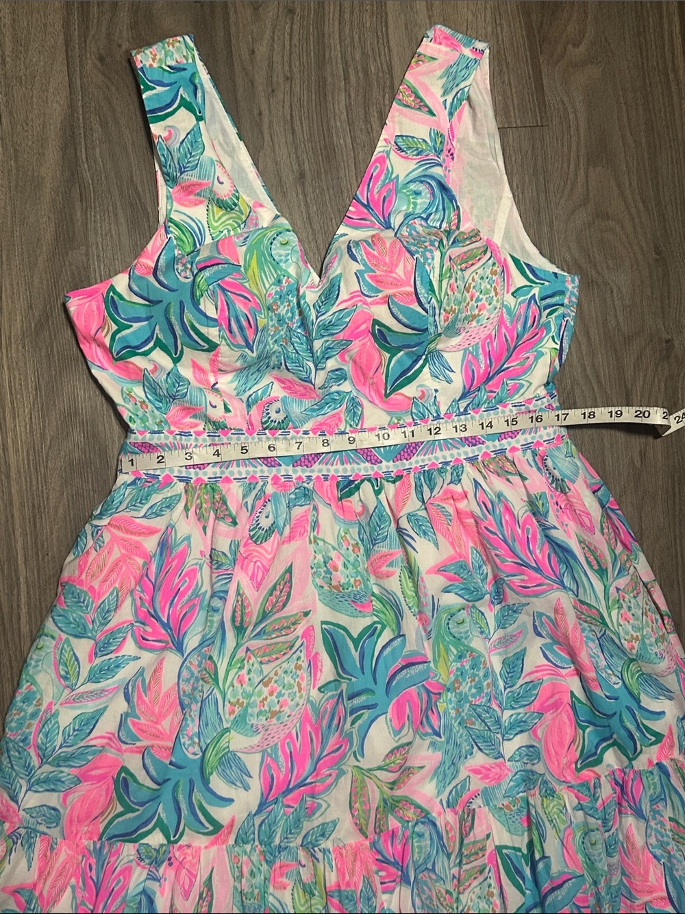 Lilly Pulitzer Tropical Floral Maxi Dress Pink Green Sleeveless Resort. - Picture 8 of 12